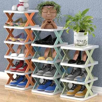 5-Tier Short Tall Narrow Shoe Rack, Stackable Free Standing Shoe Rack, Organizer, Green